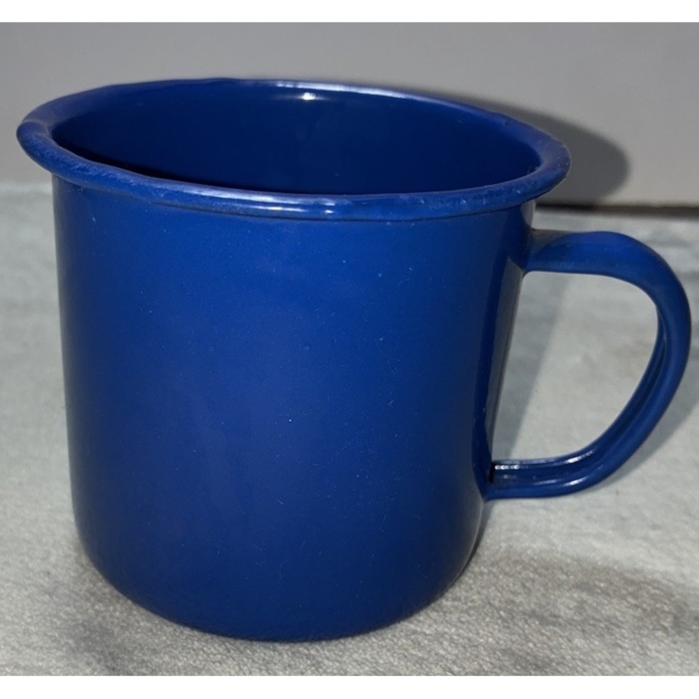 Coffee Mug Enamelware‎ Blue 12 oz Camping Outdoor